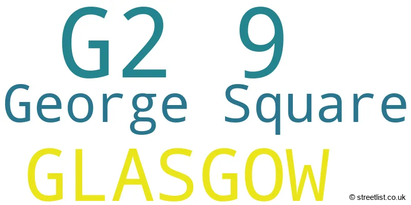 A word cloud for the G2 9 postcode